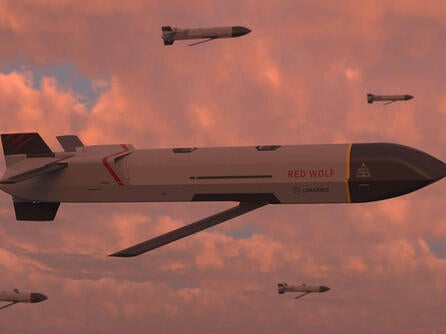 Launched effects fly through a red sky