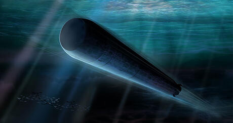 Artistic rendering of a SCEPS-powered torpedo.