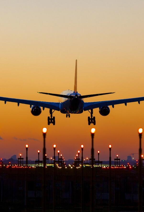 Commercial airliner taking off