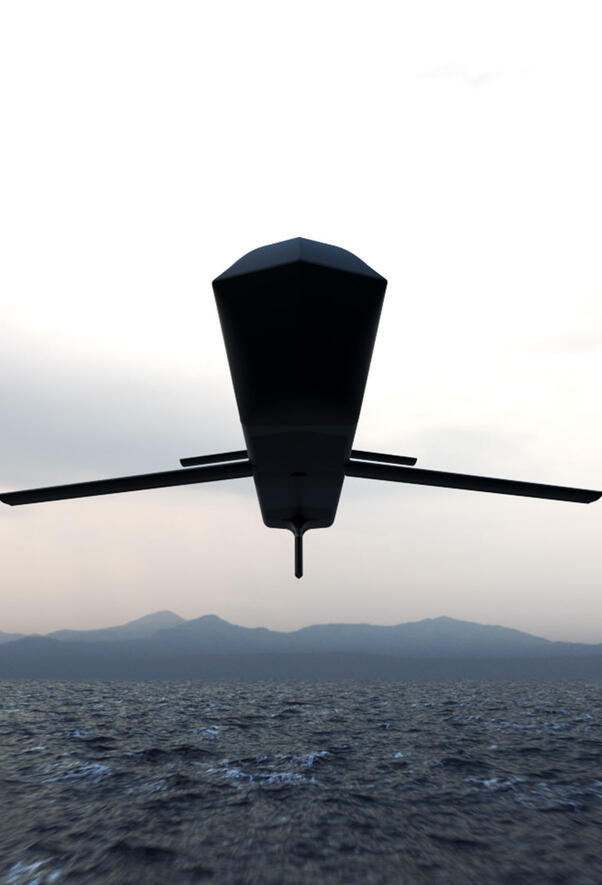 L3Harris Family of Launched Effects rendering of Red Wolf skimming over sea