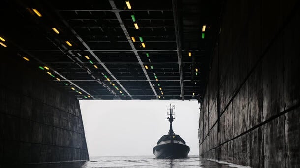 MAST-13’s ‘ASView’ control system was integrated onto HMS Albion enabling the ASV to be controlled from a remote station on board the ship. 