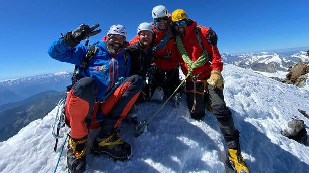 hikers on mountain top