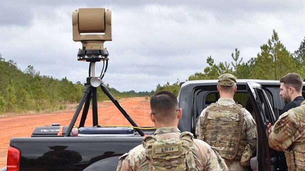 Soldiers examine modular set ups of the WESCAM MX-GCS Mk2