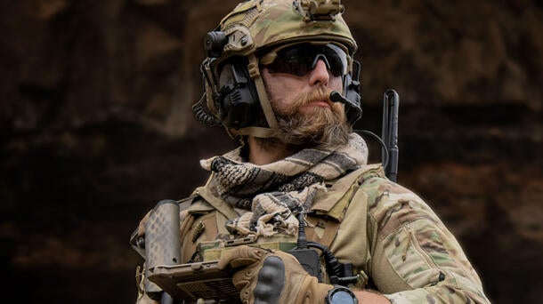 Soldier with AN/PRC-163