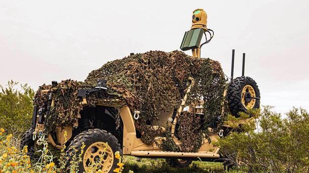 L3Harris’ WESCAM MXTM-10 RSTA on a camouflaged vehicle