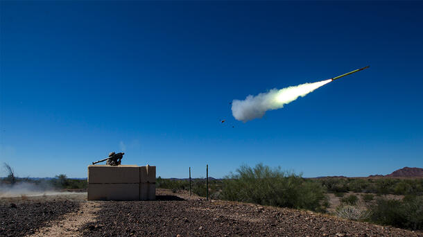 U.S. Marines fire the FIM-92 Stinger missile during a training exercise