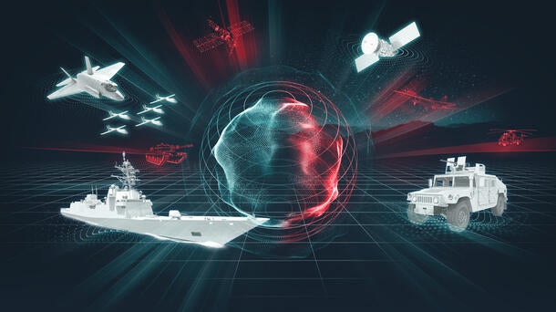 Graphic of assets across domains connecting