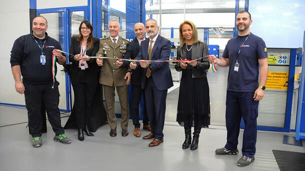 L3Harris and country leaders celebrate the opening of a new WESCAM Authorized Service Center (WASC) in Italy.