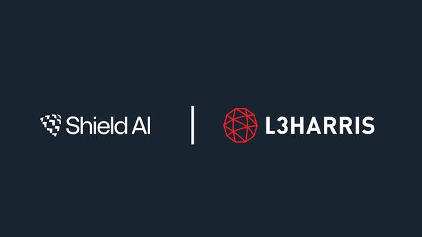 Logo of Shield AI with L3Harris logo