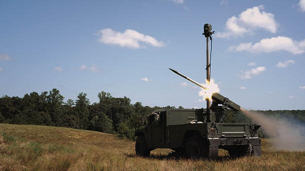 VAMPIRE system outfitted on vehicle fires missile