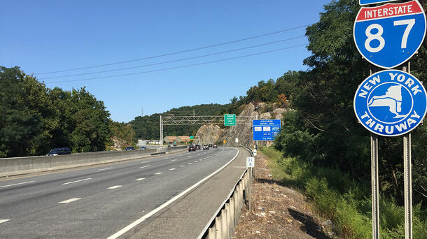 New york highway winds through trees