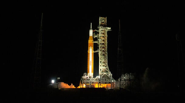 NASA’s Space Launch System rocket carrying the Orion spacecraft launches on the Artemis I flight test, Wednesday, Nov. 16, 2022, from Launch Complex 39B at NASA’s Kennedy Space Center in Florida. Photo credit: NASA.