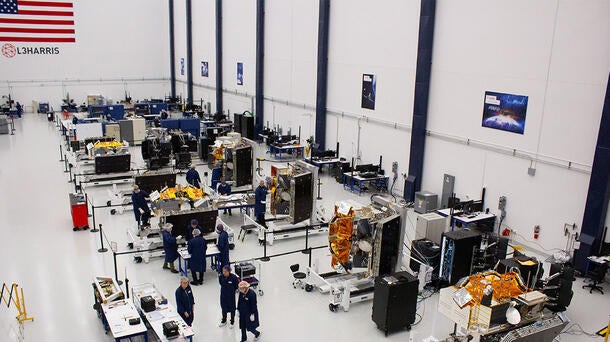 New satellites for the SDA Tranche 1 Tracking program in production at L3Harris’ manufacturing facility