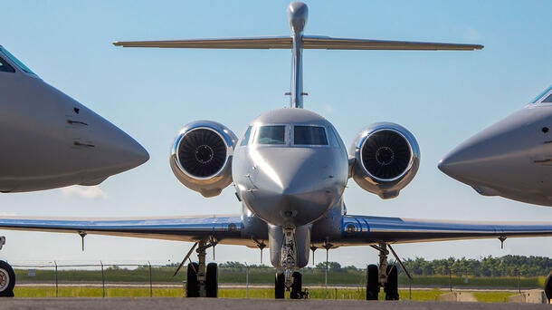 a modified jet sits on the runway