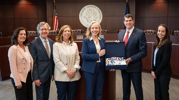 Virginia Gov. Abigail Spanberger, L3Harris VP Mark Farley, and state and local leaders make announcement