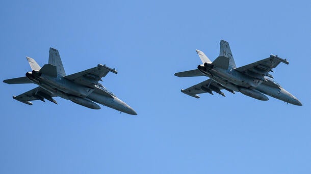 NGJ on EA-18G aircraft for low band electronic warfare