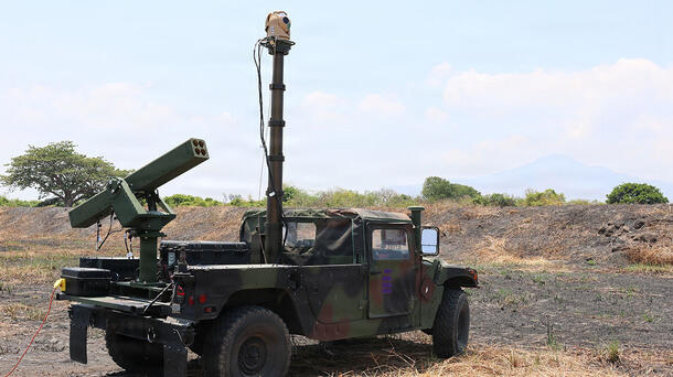 A U.S. Army VAMPIRE system, assigned to Bravo Battery, 1st Battalion, 51st Air Defense Artillery Regiment, 7th Infantry Division/Multi-Domain Command – Pacific at Exercise Balikatan 2026