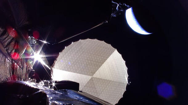 L3Harris’ perimeter truss reflector successfully deploys aboard ViaSat-3 Flight 3 on April 29, 2026. Credit: Viasat