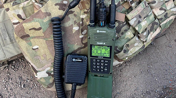 AN/PRC-163 Handheld Radio on vest