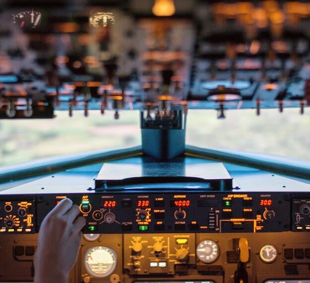 full flight simulator cockpit controls