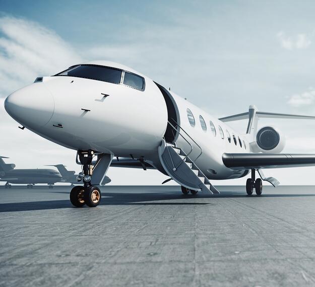 Business Jet with stairs down