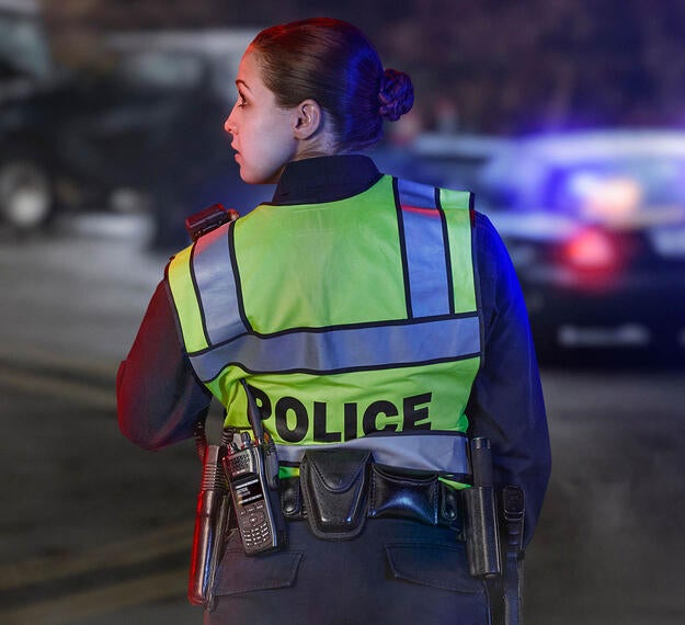 Police officer with XL-200P radio