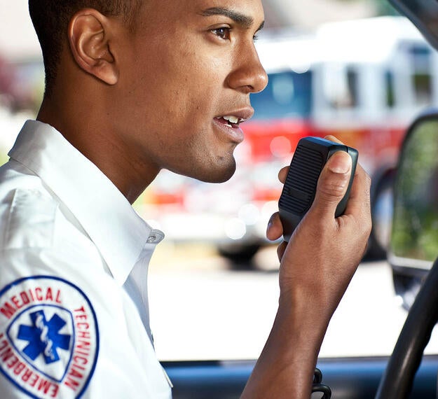 XL Onboard™ Series of Mobile P25 Radios - EMT in ambulance