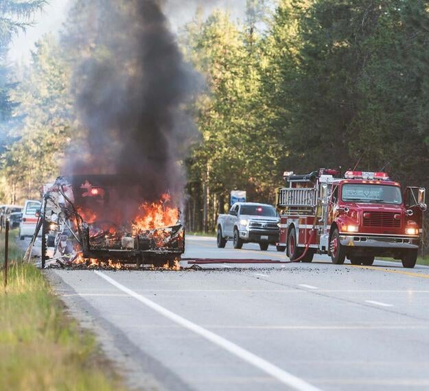 First Responders on Scene of Fire