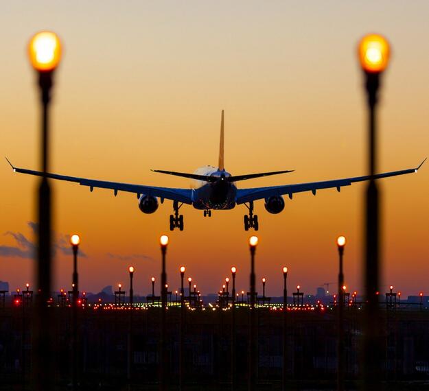 Commercial airliner taking off