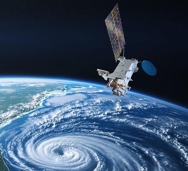 Concept of the L3Harris next-generation imager for NOAA’s GeoXO satellite system capturing real-time detail of severe storms across the Western Hemisphere. Thumbnail image.