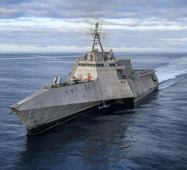 US Navy ship at sea