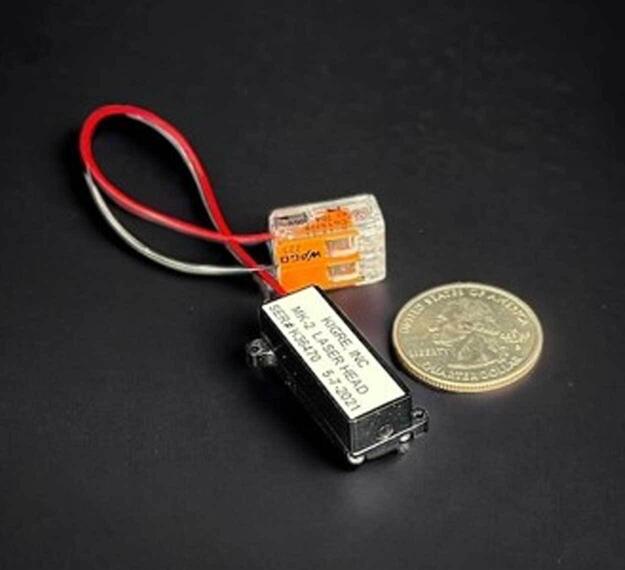 MK-2 "Eye-safe" 1.54 μm diode-pumped, passively q-switched Erbium glass laser transmitter