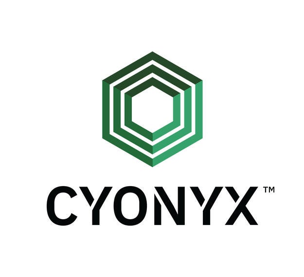CYONYX logo, stacked version, on white background