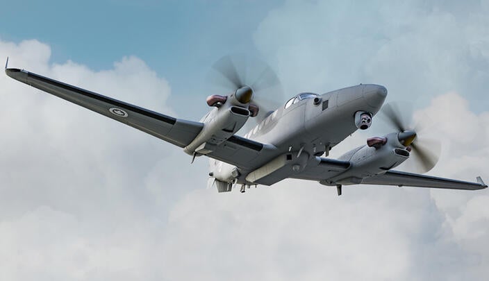 Rendering of the King Air 350 extended range aircraft for Canadian Department of National Defence.