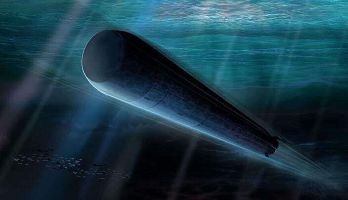 Artistic rendering of a SCEPS-powered torpedo.