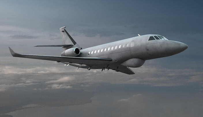 Falcon 2000 Maritime Surveillance aircraft in flight