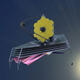 James Webb Space Telescope during deployment in space.