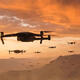 Drone swarm approaching a protected site monitored by Drone Guardian counter-UAS protection