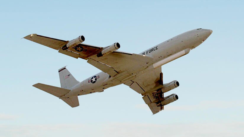 A US Air Force E-8C flying