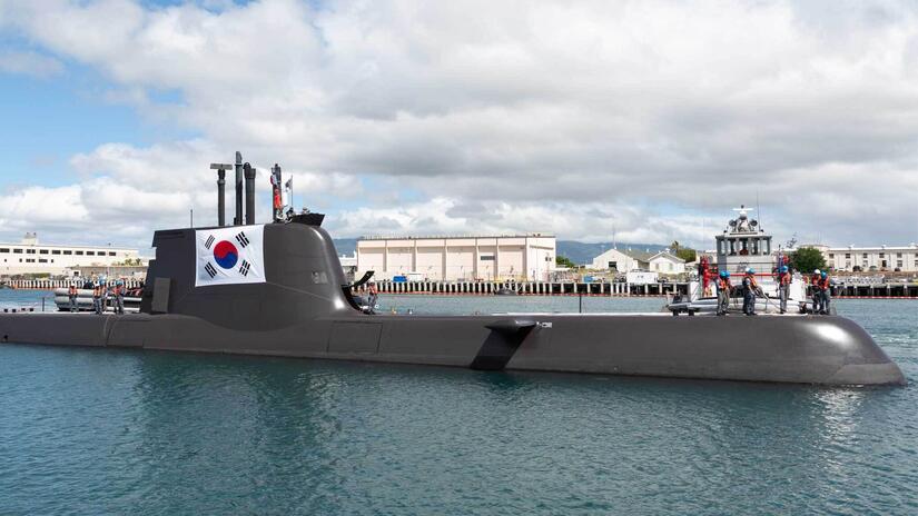The Republic of Korea Navy submarine Lee Beom-seok (SS-081) arrives at Joint Base Pearl Harbor-Hickam in preparation for Exercise Rim of the Pacific (RIMPAC) 2024