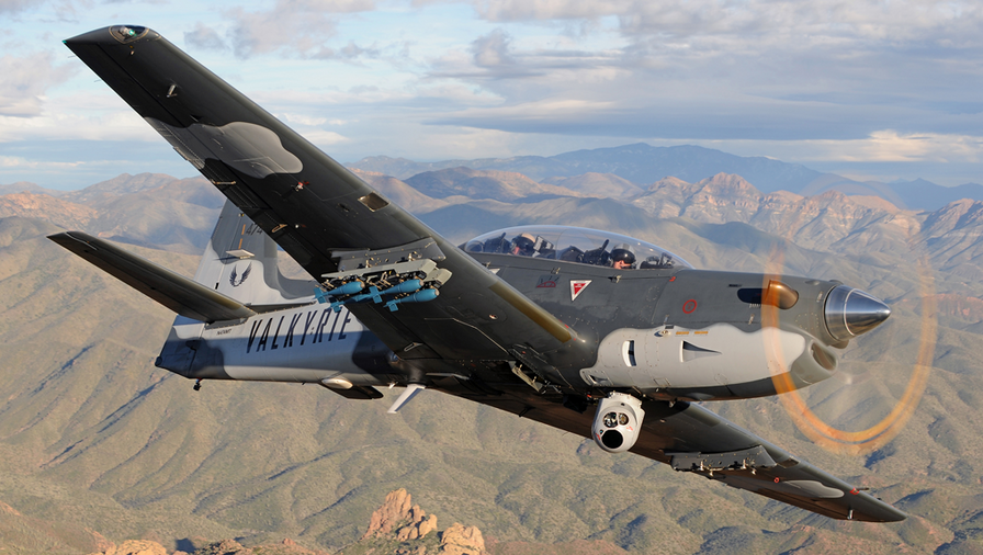 WESCAM MX-15D on a Valkyrie Tucano side view