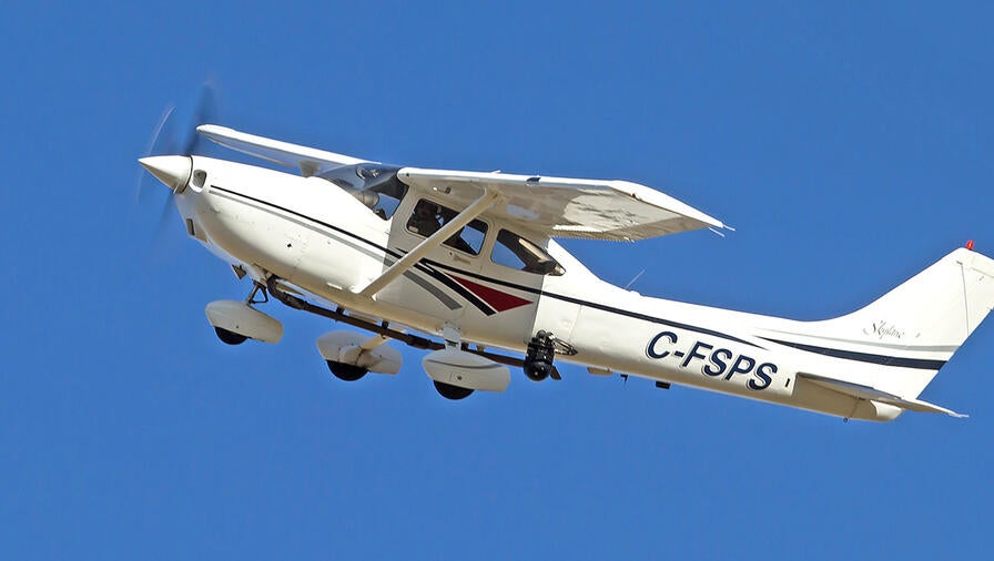 WESCAM MX-10 belly mount on a Cessna in-flight