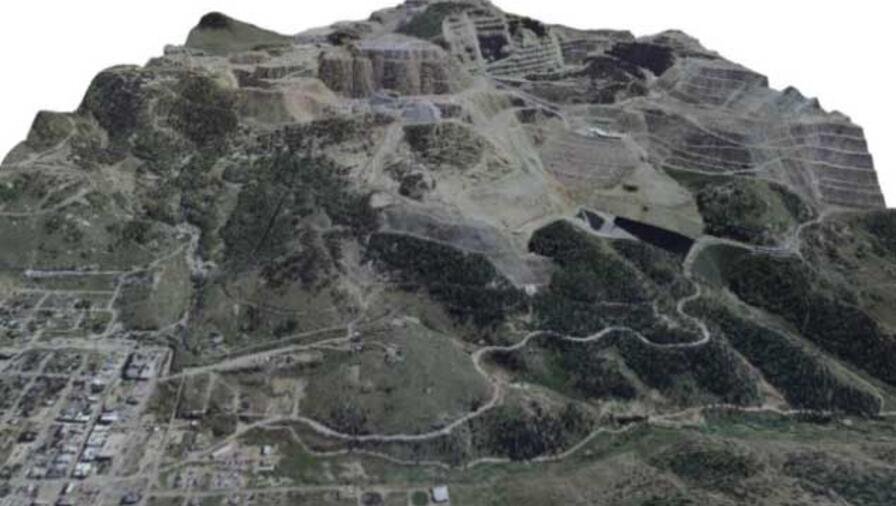 An aggregate quarry site mapped by satellite image data from 700 km in space!
