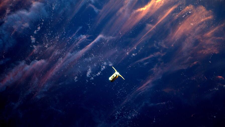 Orbital ATK's Cygnus spacecraft as it approached the International Space Station. Credit: ESA/NASA