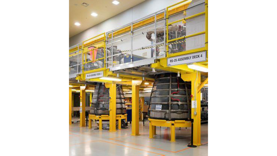 RS-25 engines, 2054 and 2057, are slated for Artemis III, the third flight of NASA’s Space Launch System. They are pictured at Aerojet Rocketdyne’s facility located at NASA’s Stennis Space Center.