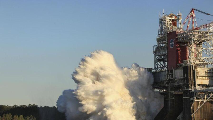 - The core stage for the first flight of NASA’s SLS rocket