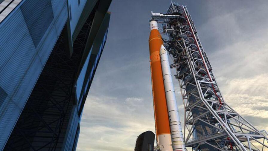 Artist rendition of NASA's Block 1 Space Launch System