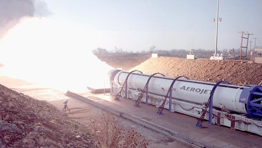 Aerojet Rocketdyne conducts a final test of its solid rocket motor