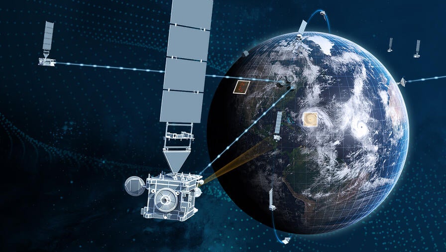 L3Harris Satellite Imagery showing satellite orbiting earth