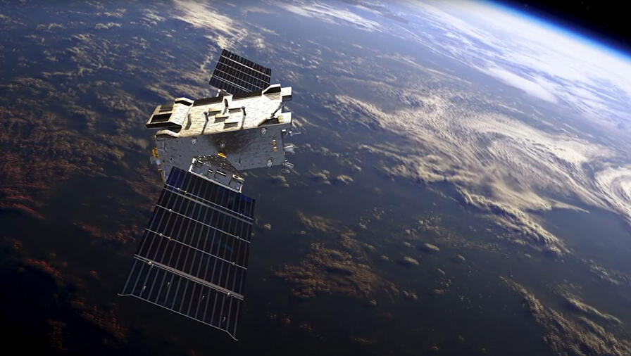 Satellites float above earth